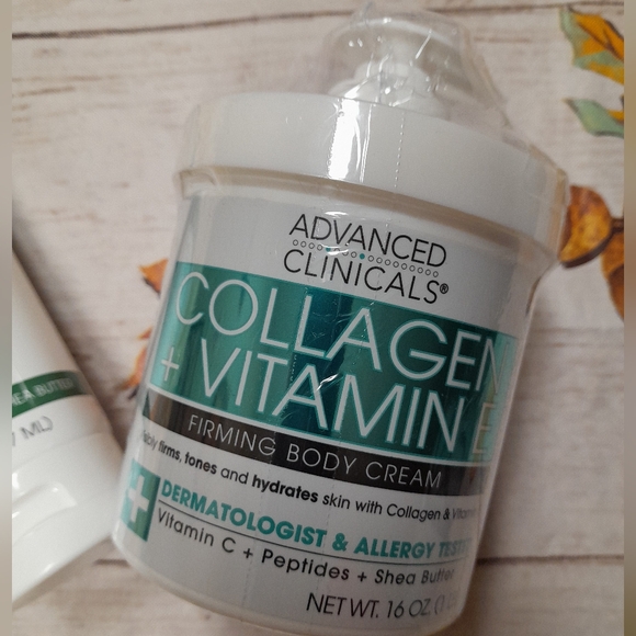 Collagen +Vitamin E/Collagen Hand Cream NWT Size:16 & 8fl oz Advanced Clinicals - Picture 3 of 4